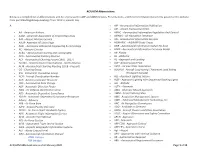 ACF/ACM Abbreviations As of 6 February 2020 Page 1 of 12