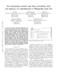 An Analysis of Contributions to Wikipedia from Tor