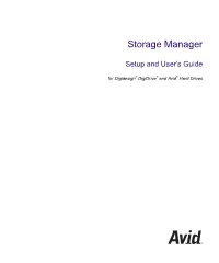 Avid Storage Manager Setup and User's Guide