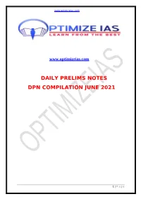Daily Prelims Notes Dpn Compilation June 2021