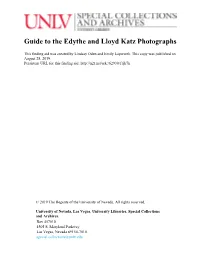 Guide to the Edythe and Lloyd Katz Photographs