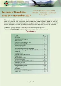 Recorders' Newsletter Issue 24 – November 2017 Contents