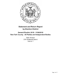 Statement and Return Report by Election District General Election