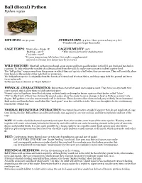Ball Pythons Purchased at Pet Stores and from Good Breeders in the U.S
