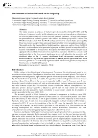 Determinants of Inclusive Growth on the Inequality Abstract Introduction