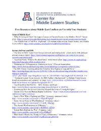 Free Resources About Middle East Conflicts (To Use with Your Students)