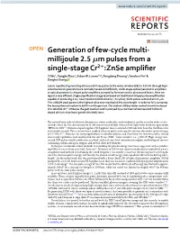 Generation of Few-Cycle Multi-Millijoule 2.5 Μm Pulses from A