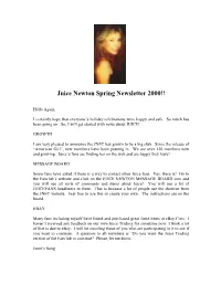 Juice Newton Spring Newsletter 2000!!