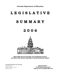 Legislative Summary 2 0
