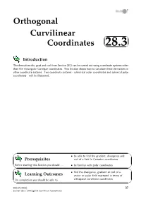 Orthogonal Curvilinear Coordinates 28.3   