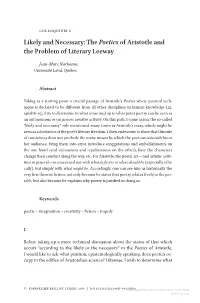 The Poetics of Aristotle and the Problem of Literary Leeway 69