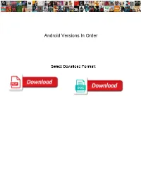 Android Versions in Order