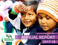 ANNUAL REPORT Enabling Self Reliance 2017-18 Contents
