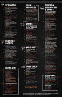 Click Here for a Printable Menu