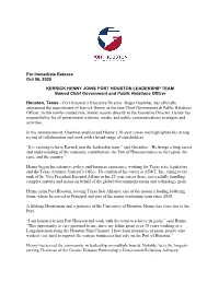 For Immediate Release Oct 06, 2020 KERRICK HENNY JOINS PORT