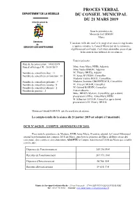 Proces Verbal Du Conseil Municipal Du 21 Mars 2019