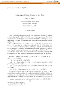 Subgroups of Finite Groups of Lie Type