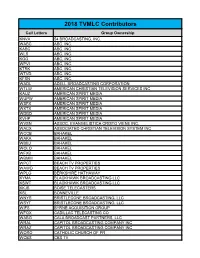 2018 TVMLC Contributors