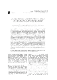 Analysis of Evoked Activity Patterns of Human Thalamic Ventrolateral Neurons During Verbally Ordered Voluntary Movements