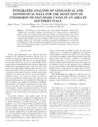Integrated Analysis of Geological and Geophysical Data for the Detection of Underground Man-Made Caves in an Area in Southern Italy