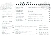 Kolamba Main Menu with Descriptions A4 Double Sided.Indd