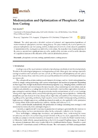 Modernization and Optimization of Phosphoric Cast Iron Casting