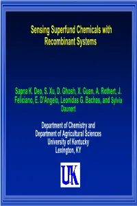Sensing Superfund Chemicals with Recombinant Systems