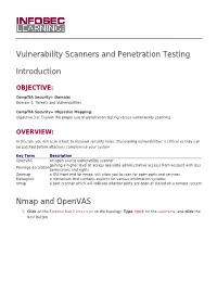 Vulnerability Scanners and Penetration Testing