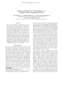 Analytical Inductive Programming As a Cognitive Rule Acquisition Devise∗