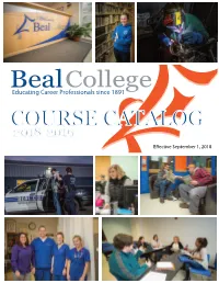 Effective September 1, 2018, the Following Program Costs Apply to Students with a Start Date on Or After September 2018