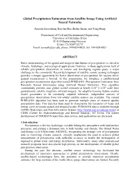 Global Precipitation Estimation from Satellite Image Using Artificial Neural Networks