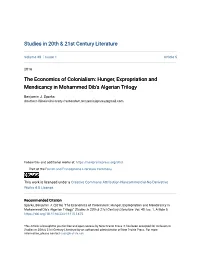 Hunger, Expropriation and Mendicancy in Mohammed Dib's Algerian Trilogy