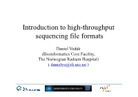 Introduction to High-Throughput Sequencing File Formats
