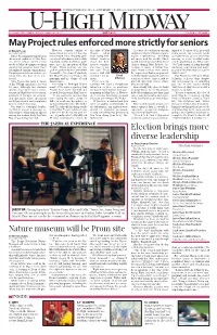May Project Rules Enforced More Strictly for Seniors by Emma Trone However, Seniors’ Ability to the Start of May a Source of Contention Among Signed To