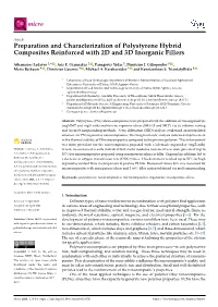 Preparation and Characterization of Polystyrene Hybrid Composites Reinforced with 2D and 3D Inorganic Fillers