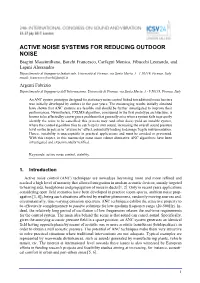 Active Noise Systems for Reducing Outdoor Noise