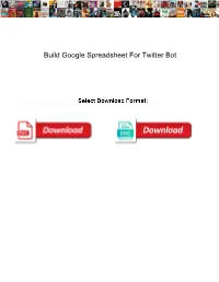 Build Google Spreadsheet for Twitter Bot