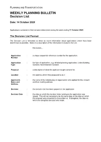Determined 11 October 2020