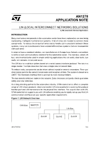 LIN (LOCAL INTERCONNECT NETWORK) SOLUTIONS by Microcontroller Division Applications