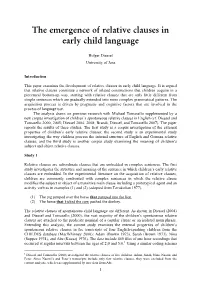 The Emergence of Relative Clauses in Early Child Language