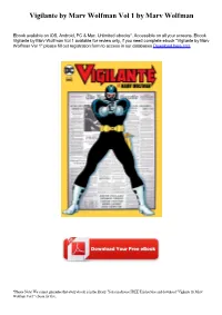 Vigilante by Marv Wolfman Vol 1 by Marv Wolfman