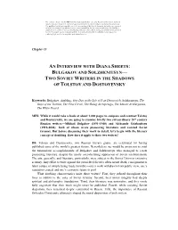 Bulgakov and Solzhenitsyn— Two Soviet Writers in the Shadows of Tolstoy and Dostoyevsky