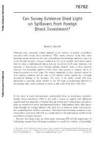 Can Survey Evidence Shed Light on Spillovers from Foreign Direct