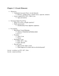 Chapter 2: Circuit Elements