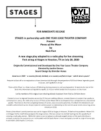 FOR IMMEDIATE RELEASE STAGES in Partnership with ONE YEAR