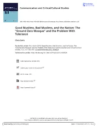 Ground Zero Mosque” and the Problem with Tolerance