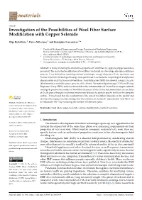 Investigation of the Possibilities of Wool Fiber Surface Modification