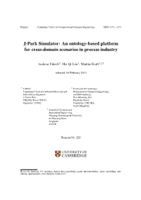 J-Park Simulator: an Ontology-Based Platform for Cross-Domain Scenarios in Process Industry