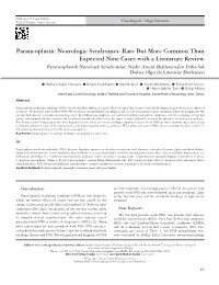 Paraneoplastic Neurologic Syndromes
