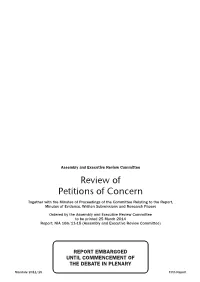 Review of Petitions of Concern